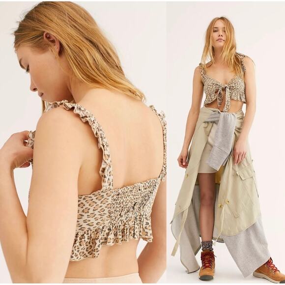 Spell & The Gypsy Frankie Crop Top Cheetah Tan Size XS - Picture 5 of 5